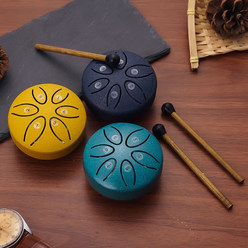 🎁🎁BUDDHA STONES MINI STEEL TONGUE DRUM 3 INCH SOUND HEALING DRUM KIT⚡Buy 2 Get Free Shipping