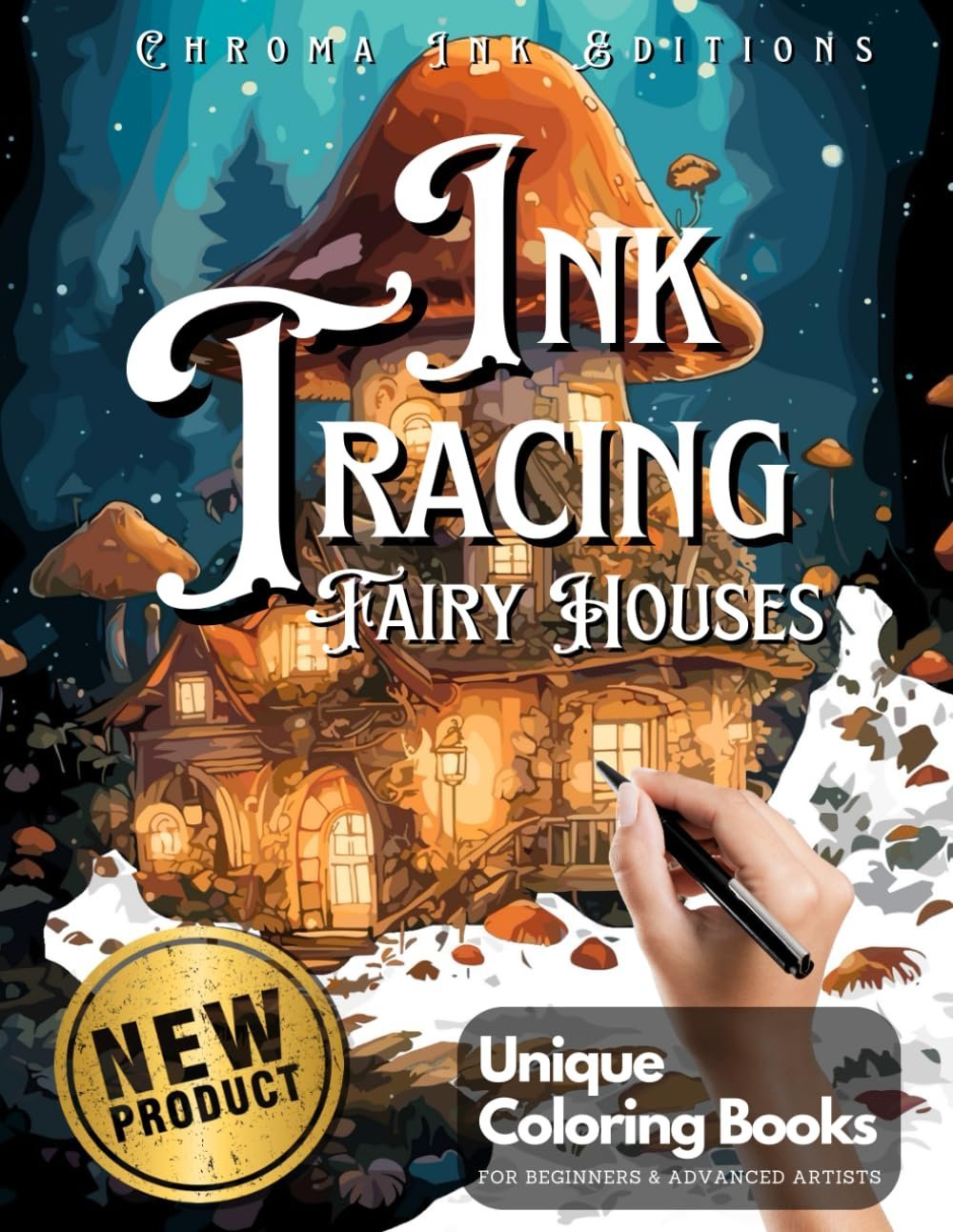 🔥Last Day: BUY 3 GET 1 FREE - 🎨✏️Ink Tracing Coloring Book - For Beginners & Stress Relief(📚Hardcover - No Bleed Pages)