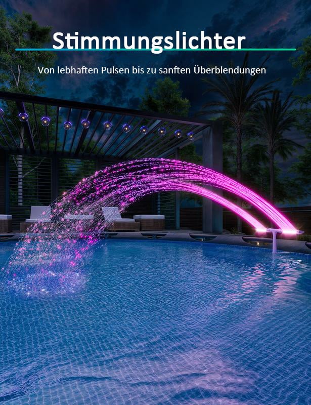 ✨Letzter Tag 49 % Rabat🔥Solar-Poolbrunnen mit Doppelbogenbeleuchtung
