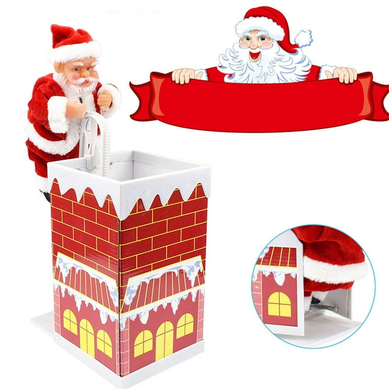 🔥Last Day Promotion 48% OFF-🎁-Electric Chimney Climbing Santa Claus Musical Toys