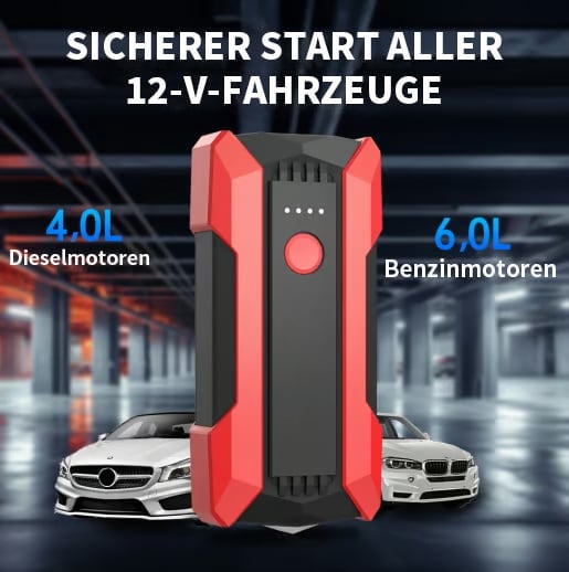 🏆Starthilfe Powerbank- Supersafe Auto Batterie Booster