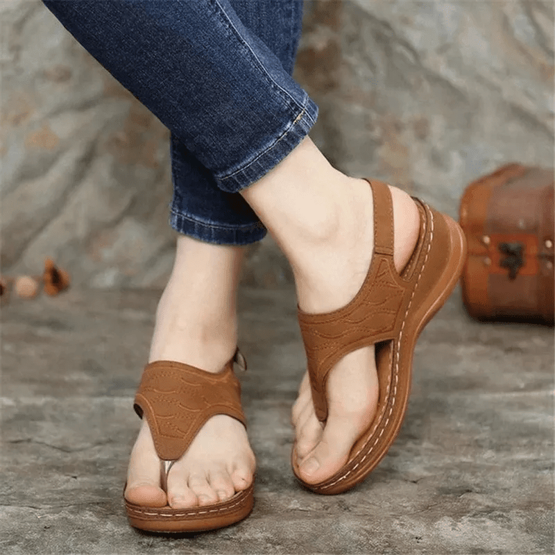 🔥Last Day Promotion 49% OFF🔥 Leather Orthopedic Arch Support Sandals Diabetic Walking Sandals