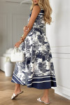 Ladies' V-neck Printed Patchwork Casual Dress