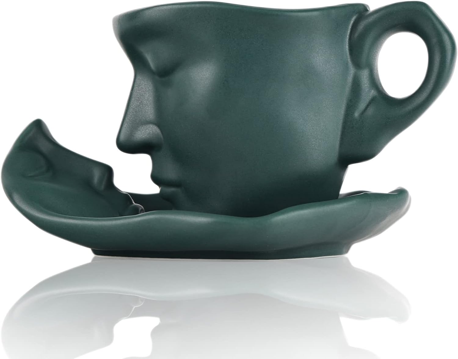 🔥Last Day Promotion - 50% OFF🎁 Tea Cup and Saucer Set Ceramic Kissing Couple Coffee Mug Set with Spoon Face Coffee Cup Unique Teacup and Saucer Birthday🎂 Creative Gift