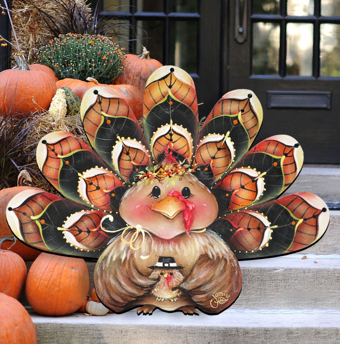 🔥Hot Sale 49% OFF-🦃Turkey Wreath Door Hanger 🍂Thanksgiving  Decor