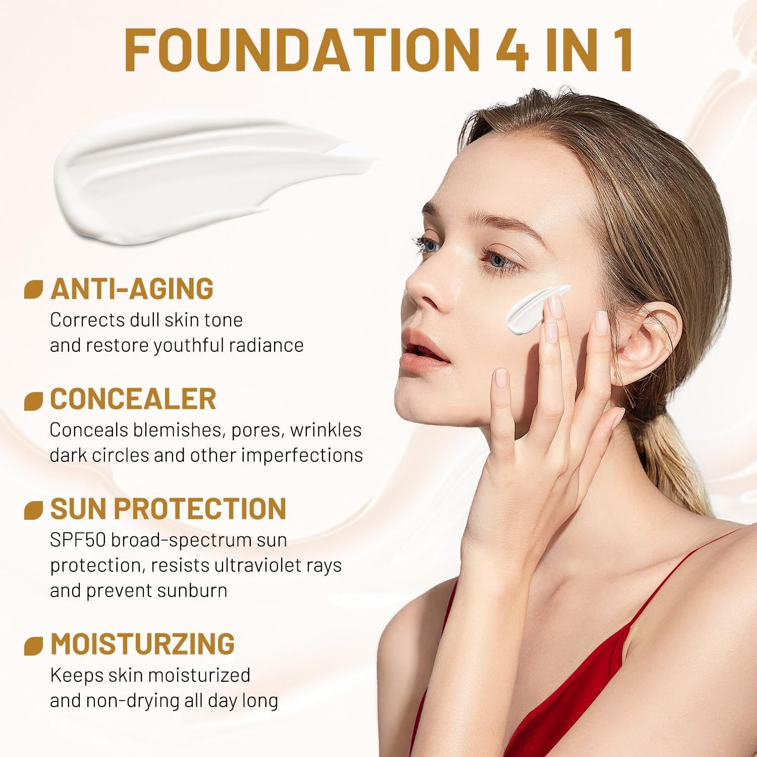 💖 Achieve Flawless Skin ✨Foundation 4 in 1 - Light Spectrum