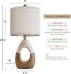 OYEARS Boho Table Lamps Bedroom Living Room Set 2 Small Farmhouse Rattan Table Lamp 19”Rustic Home Decoration Nightstand Bedside Lamp for Office Compatible with Smart Light Bulbs(Not include Bulbs)