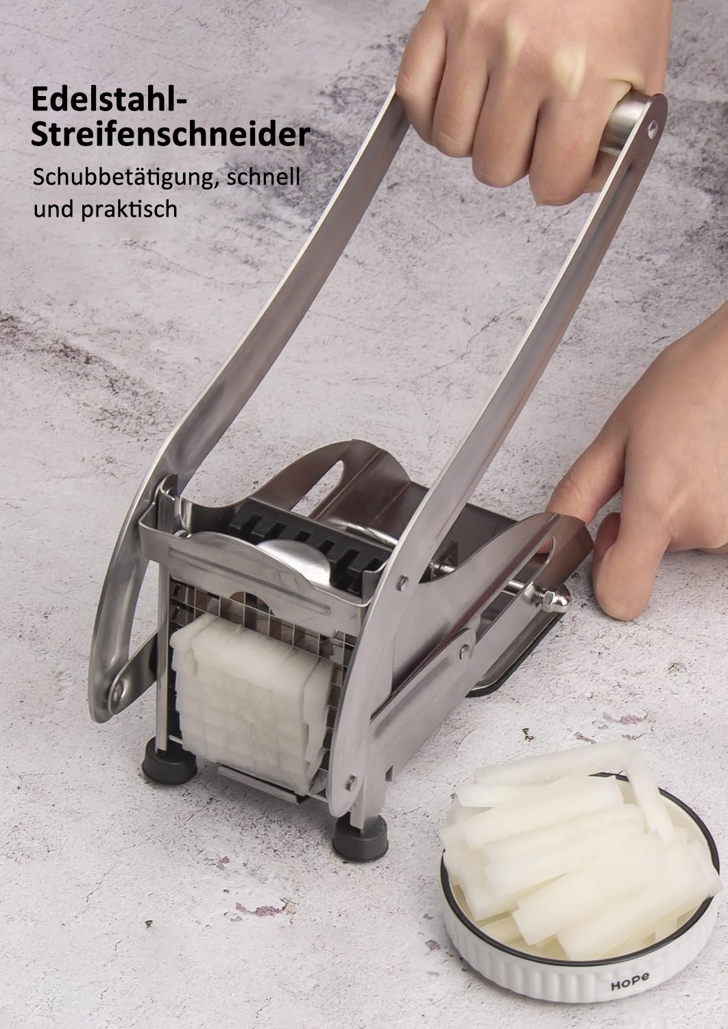 🔥Letzter Tag 49% Rabatt 🔥Pommes Frites-Schneider aus Edelstahl mit 2 Klingen