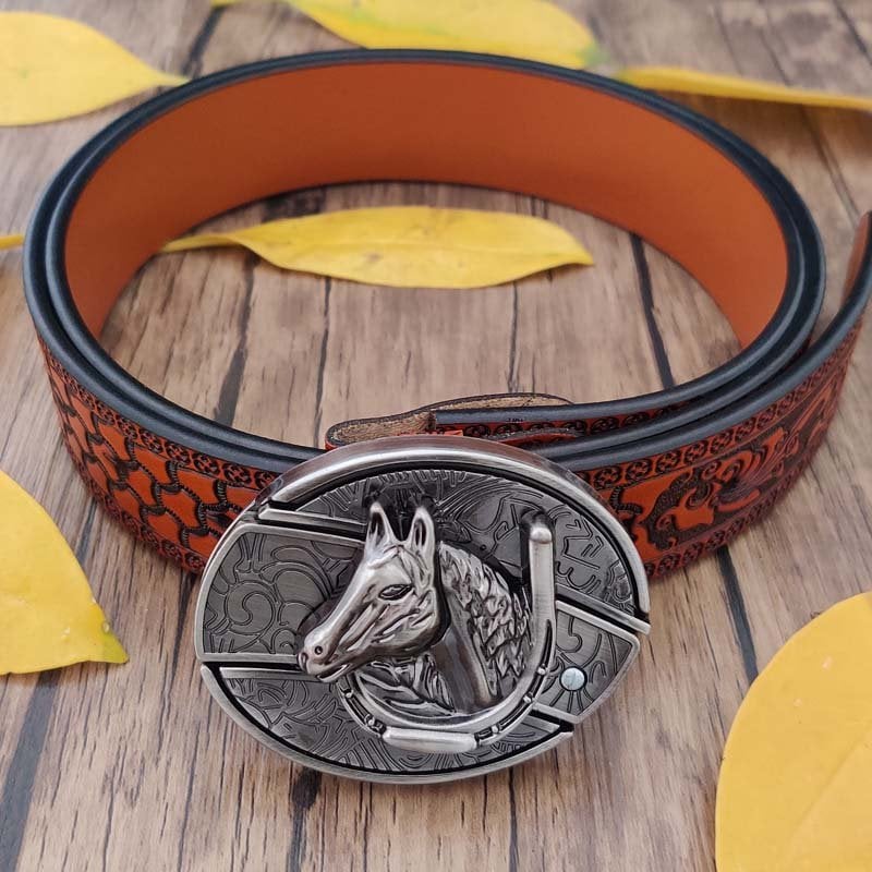 🎅Last Day Sale 50% OFF🌲Fashion Punk Genuine Leather Belt With Knife