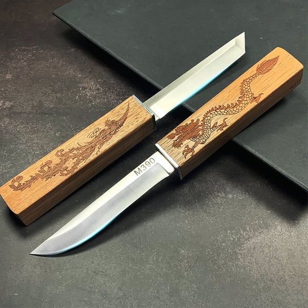 2 In 1 Handmade Dragon and Phoenix Double Blades Knife Set