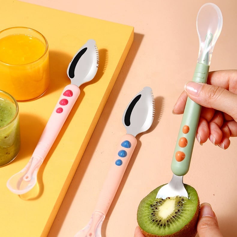 🎁TikTok Last Day Promotion -70% OFF🔥Baby Double Head Scraping Fruit Spoon