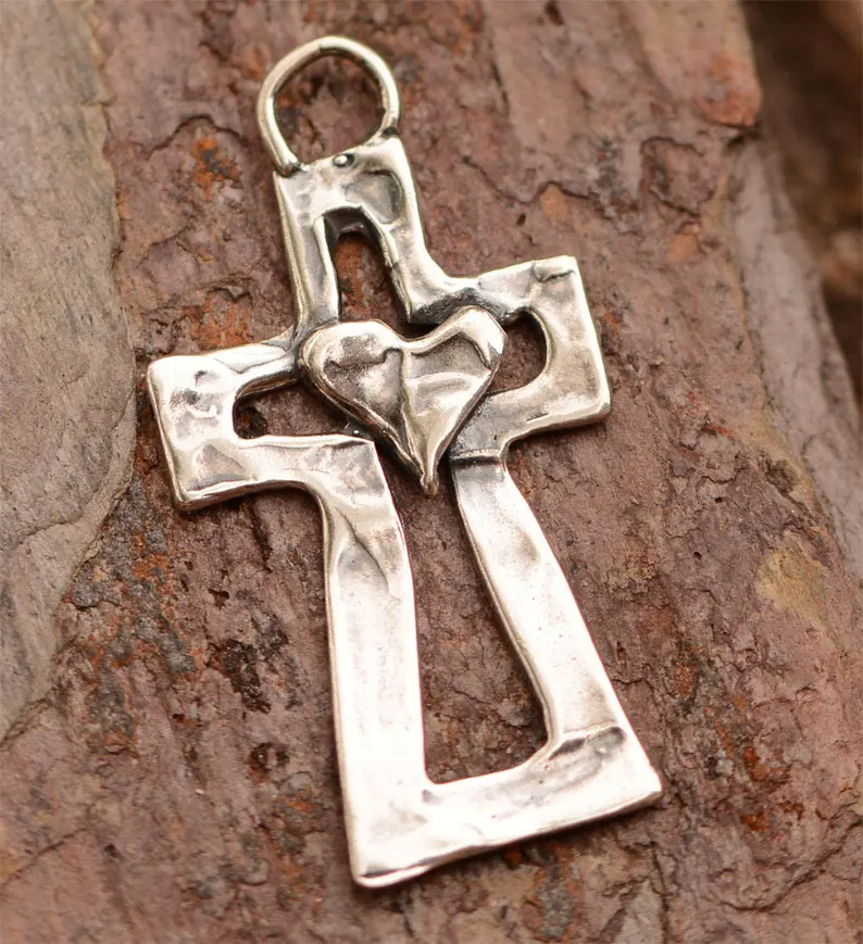 ✝️100% handgefertigtes Silberkreuz Heilendes Herz(Handmade®)