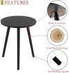 AWASEN Round Side Table, Small End Table for Living Room, Modern Wood Accent Table Coffee Side Table with Wood Legs for Small Space, Easy Assembly, Rustic Brown