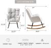 Rocking Chair Nursery, Teddy Glider Rocker with High Backrest, Modern Rocking Accent Chairs for Nursery, Living Room, Bedroom (Ivory)