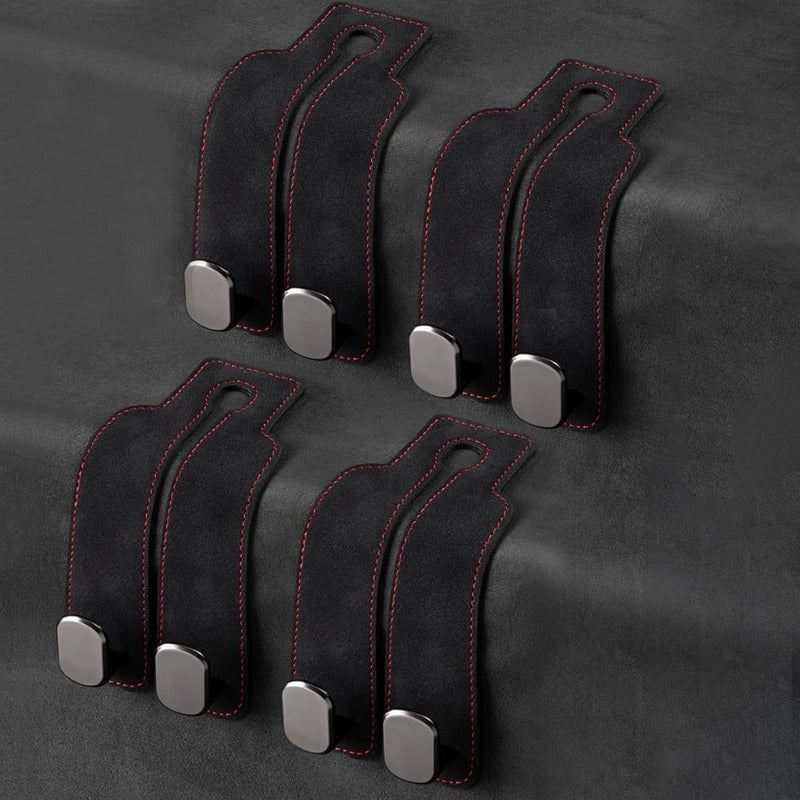 TwinHook Leather Car Headrest Hangers