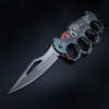 New Skull Printed Knuckle Folding Knife