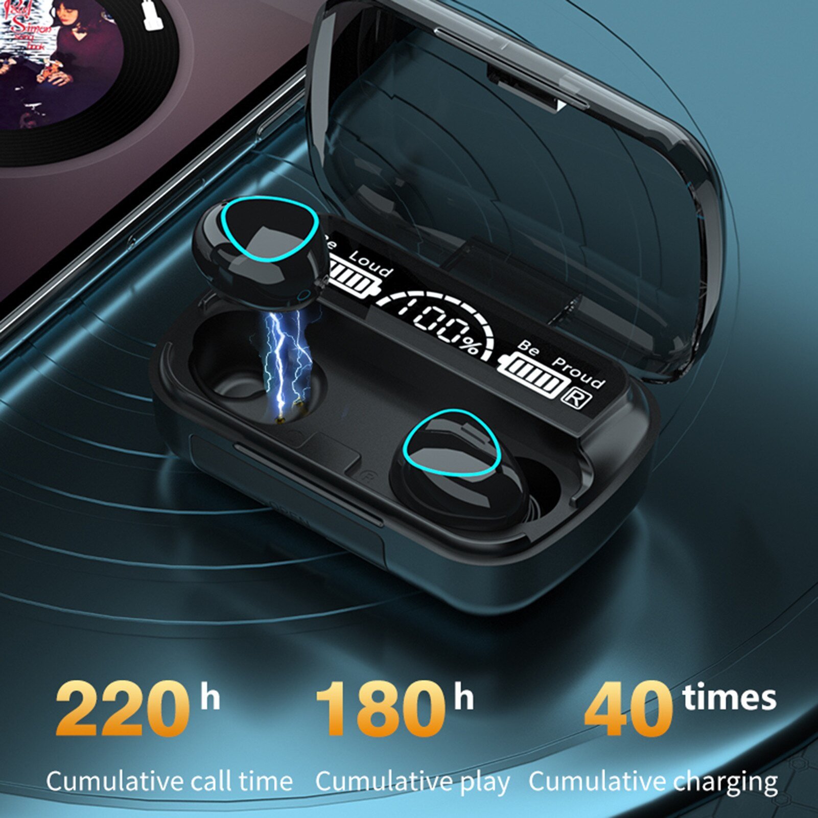 TWS BLUETOOTH 5.1 EARPHONES PRO WATERPROOF CHARGING BOX