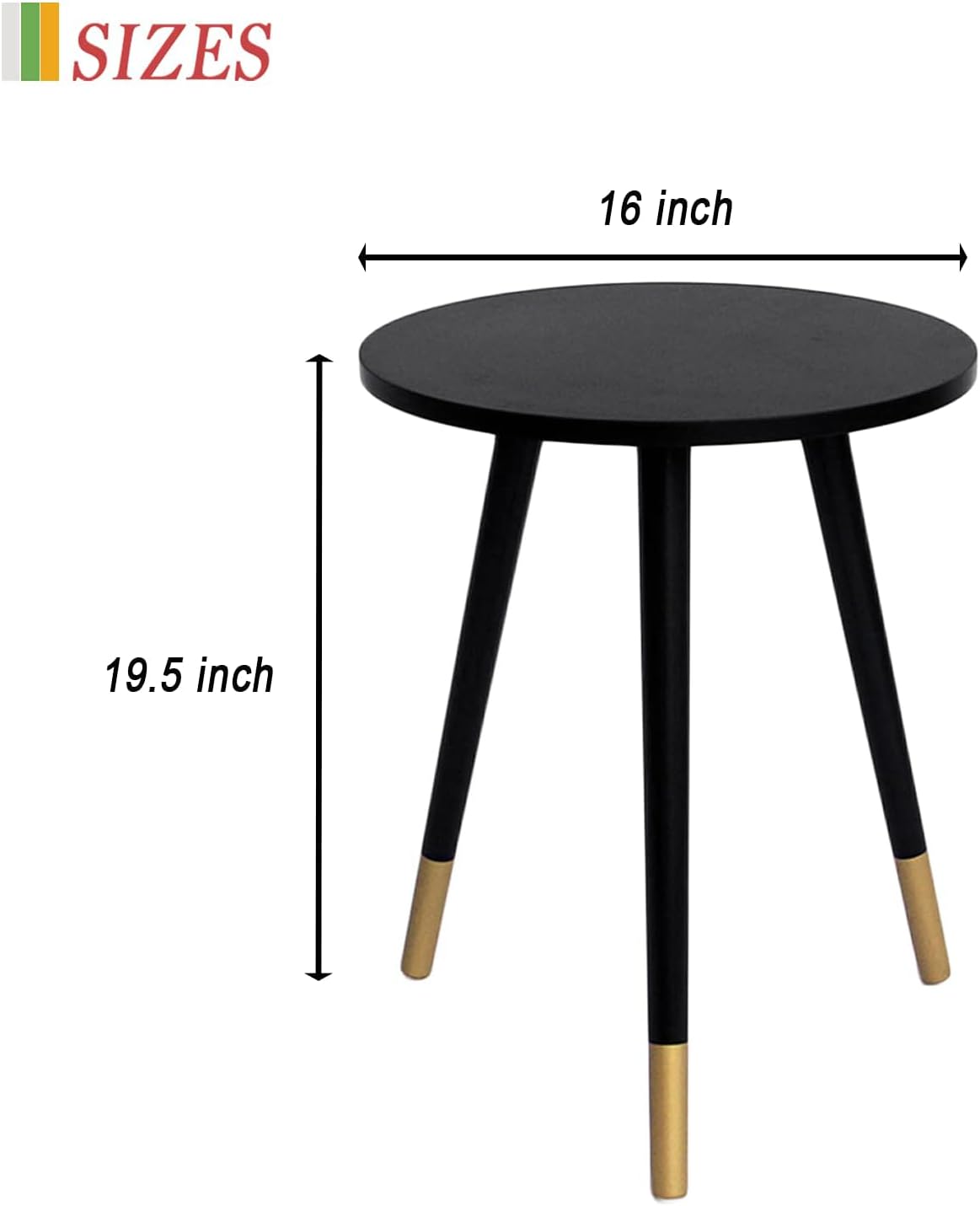 AWASEN Round Side Table, Small End Table for Living Room, Modern Wood Accent Table Coffee Side Table with Wood Legs for Small Space, Easy Assembly, Rustic Brown