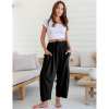 🎁 Letzter Tag Aktion 50% RABATT– Damen Leinenhose mit weitem Bein und Taschen