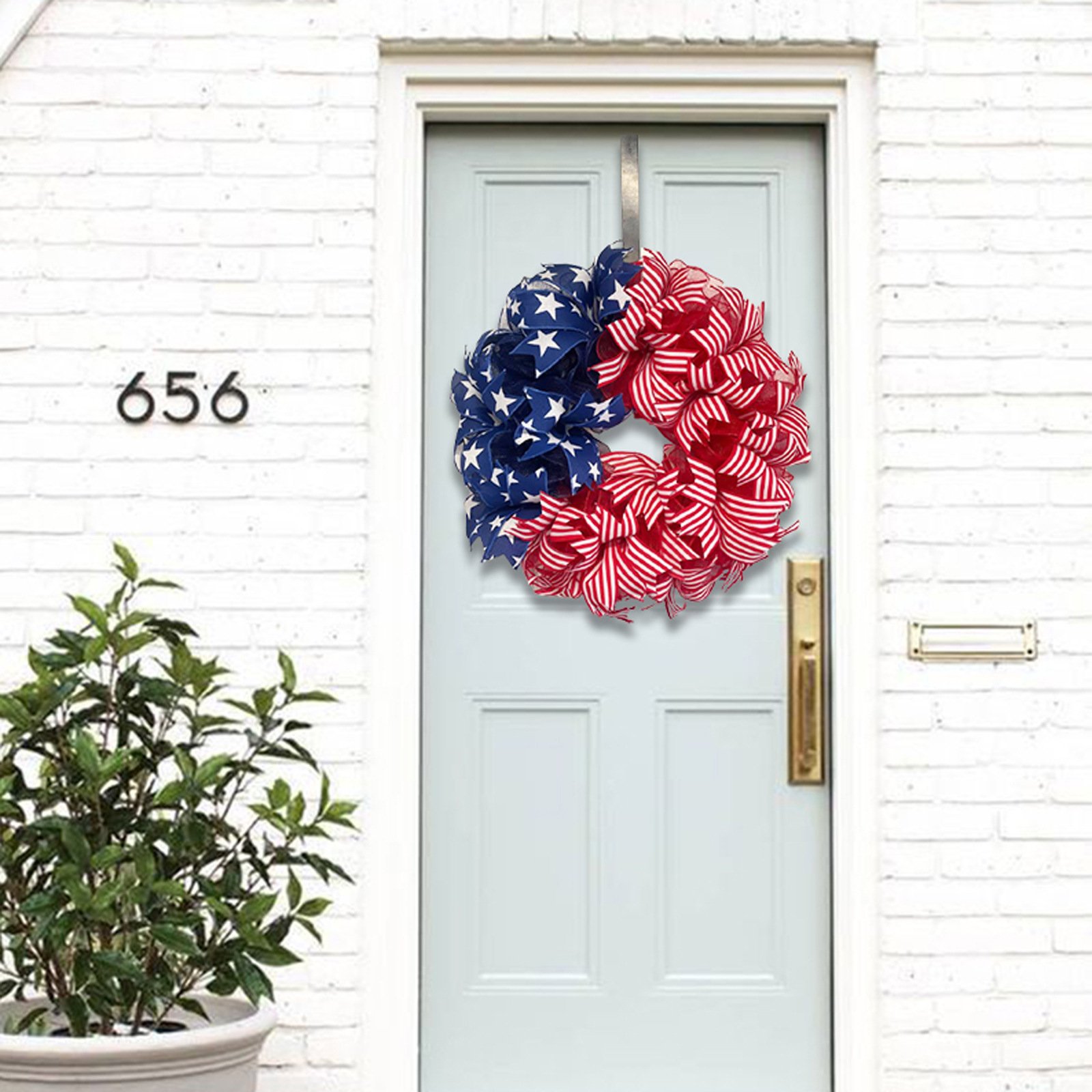 🏵100% Handmade Star Spangled Banner Ribbon Patriotic Wreath(𝐌𝐚𝐫𝐢𝐚𝐧𝐚 𝐒𝐦𝐢𝐭𝐡 𝐇𝐚𝐧𝐝𝐦𝐚𝐝𝐞®)