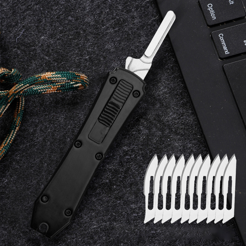 Utility EDC Pocket Retractable Box Cutter With Clip & Replacement Blades