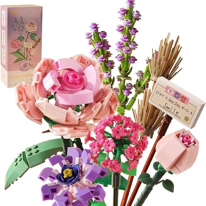 🎅Christmas Promotion 48% OFF-🎁-Mini Bricks Flower Bouquet Building Sets💐