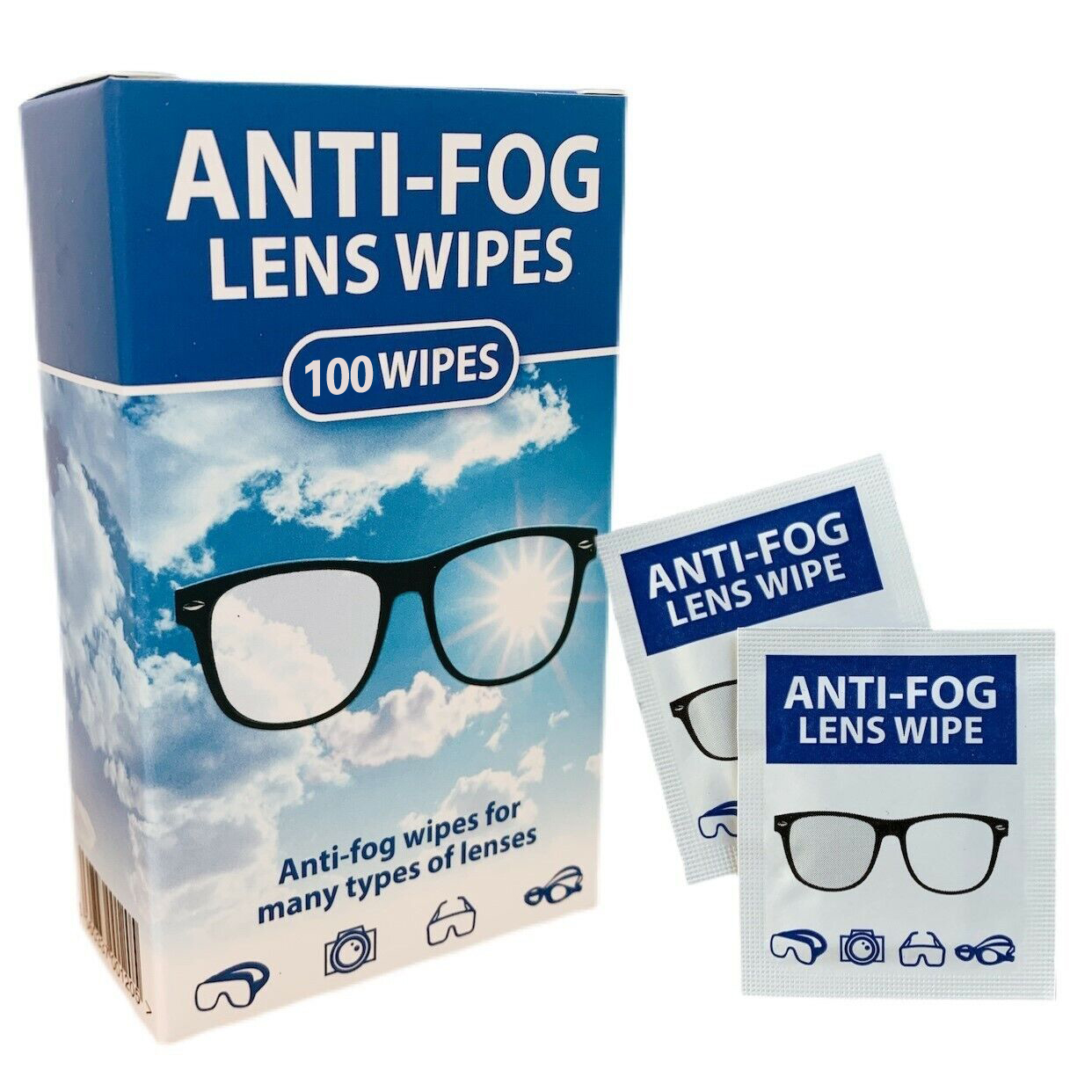 (🌲Early Christmas Sale- SAVE 48% OFF)100 Pcs Anti-Fog Lens Wipes--buy 2 get 1 free now（3 boxes）