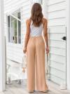 LILLUSORY Women's Linen Summer Palazzo Pants Flowy Wide Leg Beach Pants with Pockets