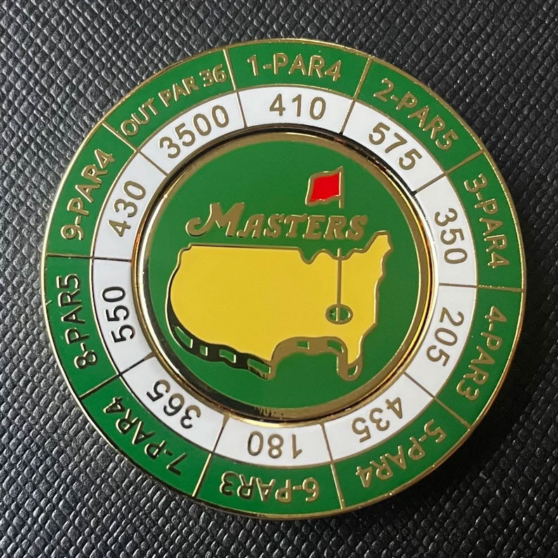 The Masters Scorecard Golf Ball Marker