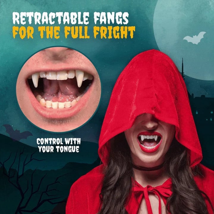 🔥 Halloween hot sale🎃-Retractable Halloween Vampire Fangs🧛‍♂️