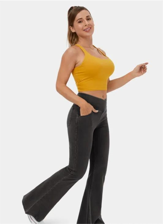 🔥Stretch-Jeans mit hoher Taille und Crossover