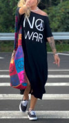 Women's Off-the-shoulder Peace Print Casual Dress