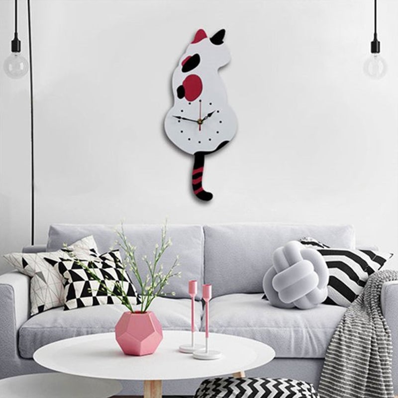 (❤️Early Christmas Sale-50% OFF❤️)Nordic Cat Wagging Tail Wall Clock