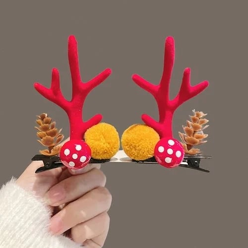 (🎅EARLY CHRISTMAS SALE - 48% OFF) Reindeer Antlers Xmas Hair Clip ⚡ BUY 4 GET EXTRA 10% OFF