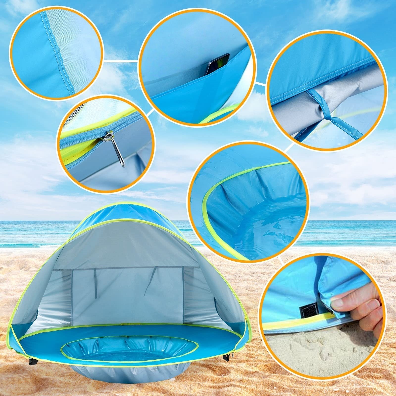 🎁TikTok Last Day Sale - 70% OFF🔥 Portable Uv-Resistant Baby Beach Tent🏖