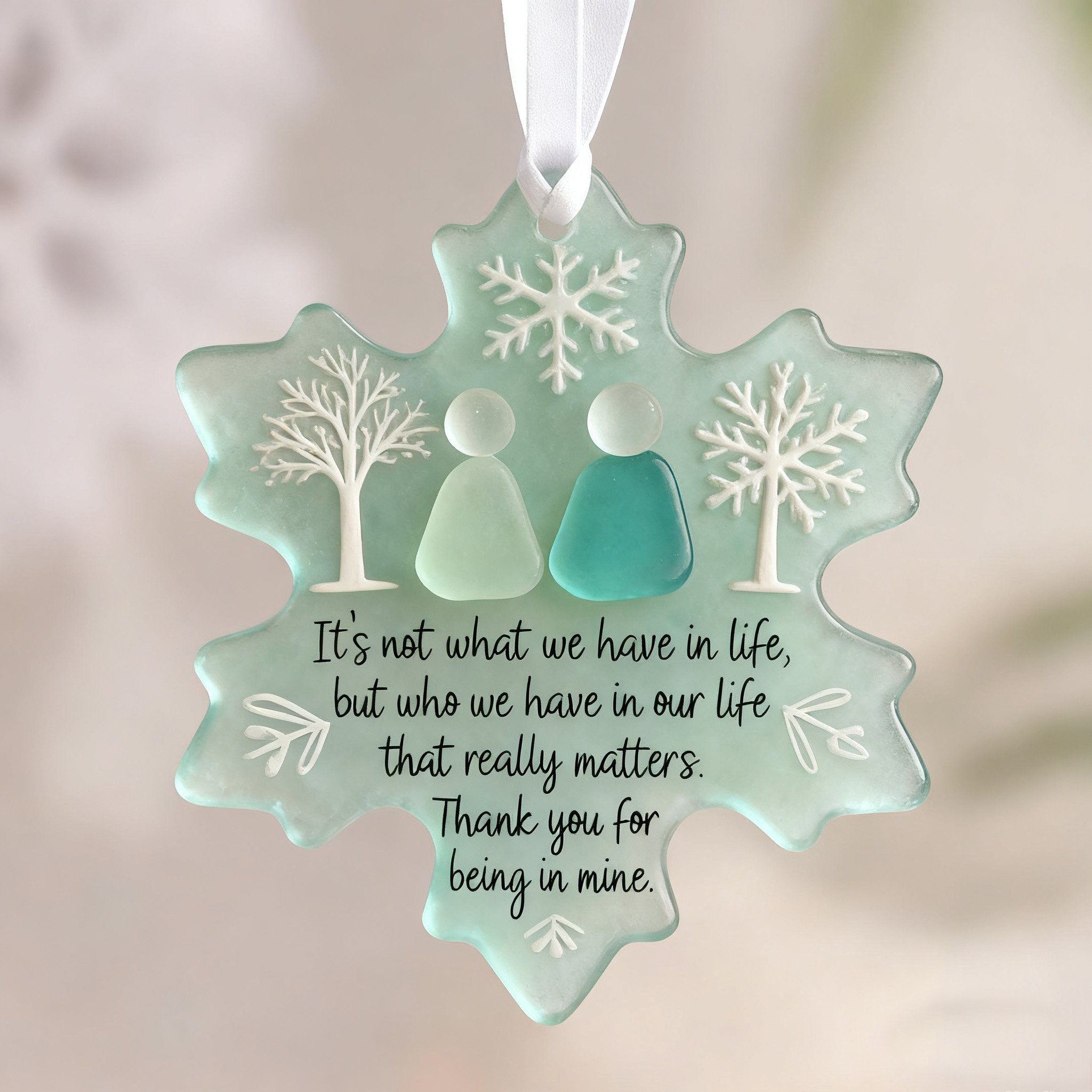 🌊Snowflake-Shaped Sea Glass Friendship Decor✨ Shaped by Nature & Crafted by Hand!