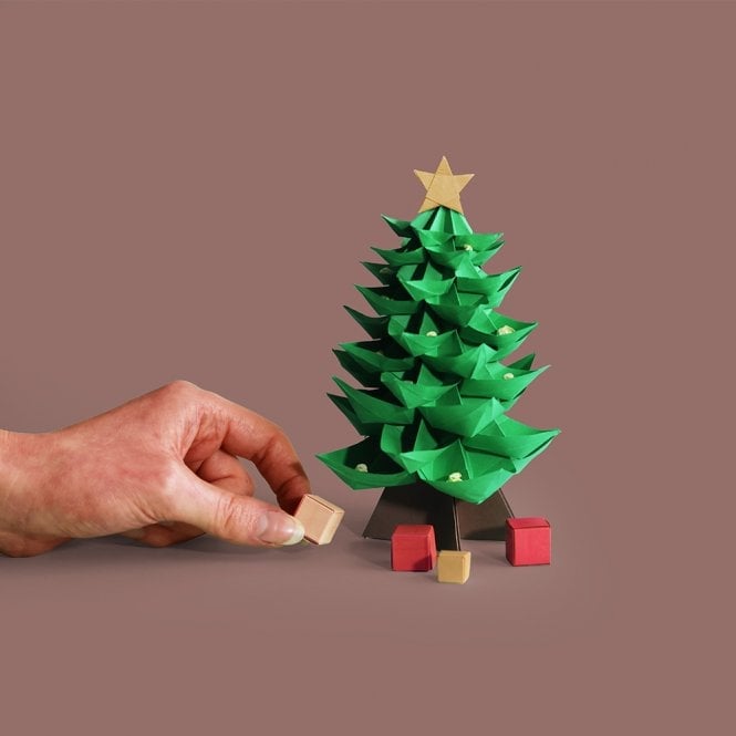 🔥Last Day Promotion 50% OFF🔥Eco-Friendly Christmas Tree Origami Kit – No-Glue Fold & Decorate!