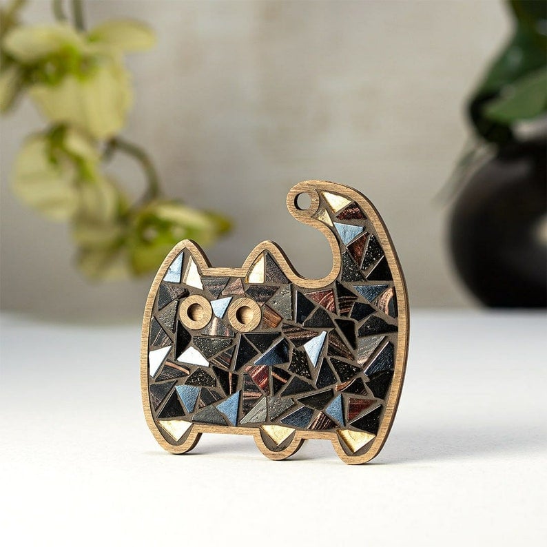 Black Cat DIY Mosaic Kit craft kit box kitten craft for kids and adults Home Decor gift idea Mother’s Day gift for Mother