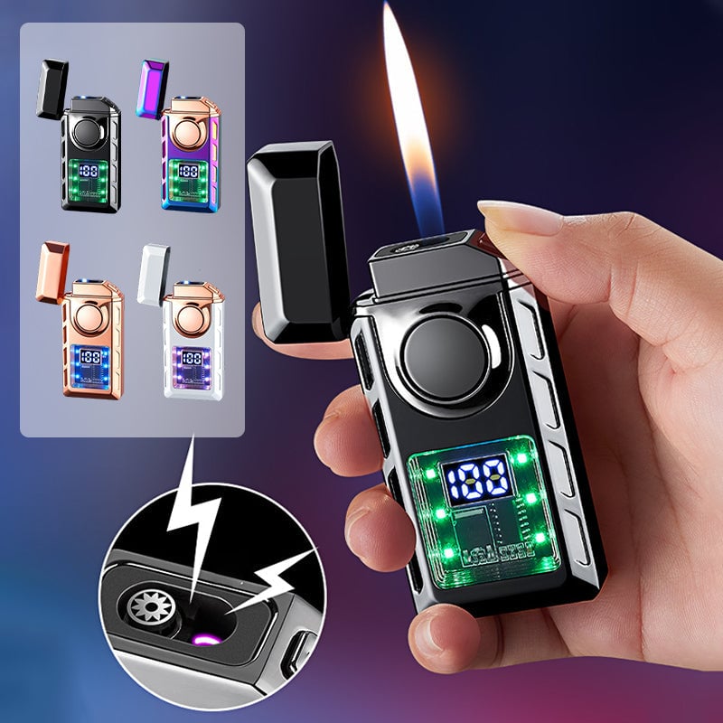 🔥Letzter Tag  50% RABATT- Premium Geschenkset: LED Doppelflammen-Feuerzeug mit Gravuroption – Elegante Geschenkbox inklusive
