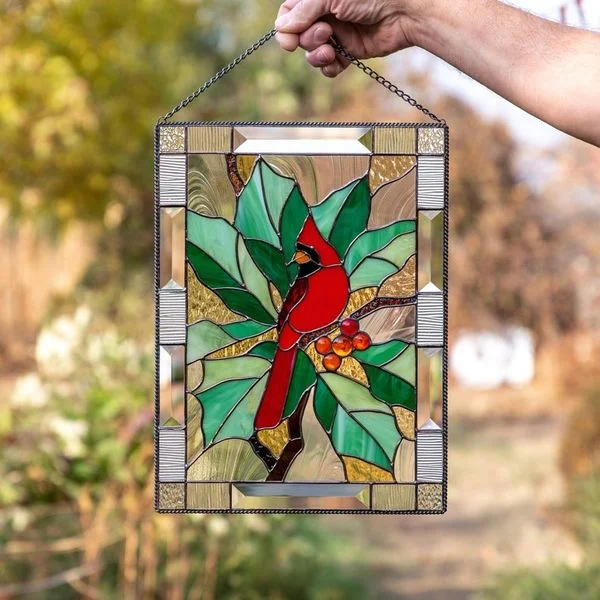 🔥Last Day Promo - 70% OFF🔥 Cardinal Stained Glass Window Panel, Buy 4 Save 20% & Free Shipping