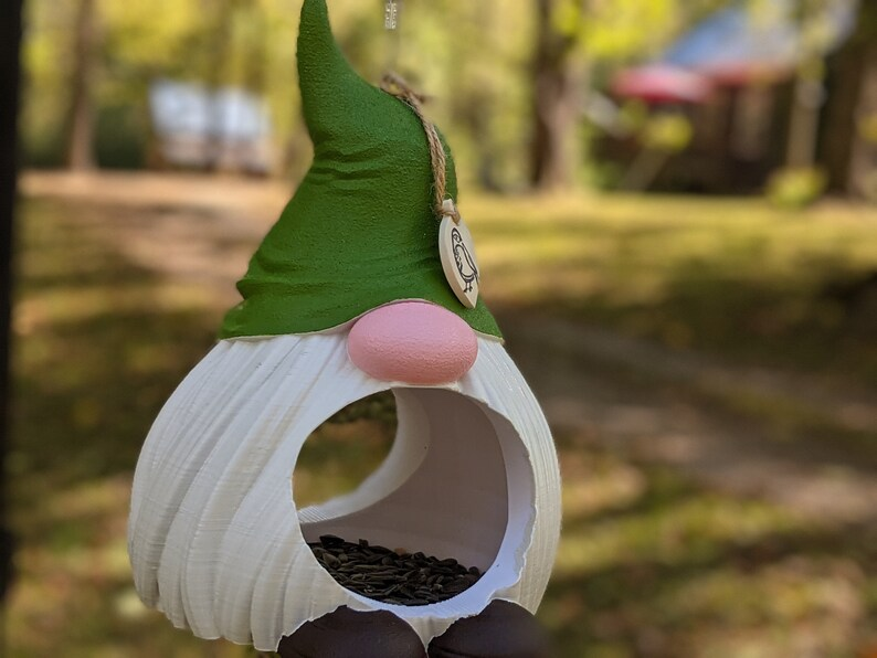 Gnome Bird Feeder -Handcrafted gift for garden & home