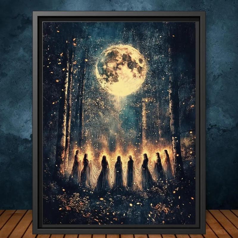 🔥Last Day 50% OFF - Witches Halloween Wall Art DarkGothic Decor for Home Library🔮