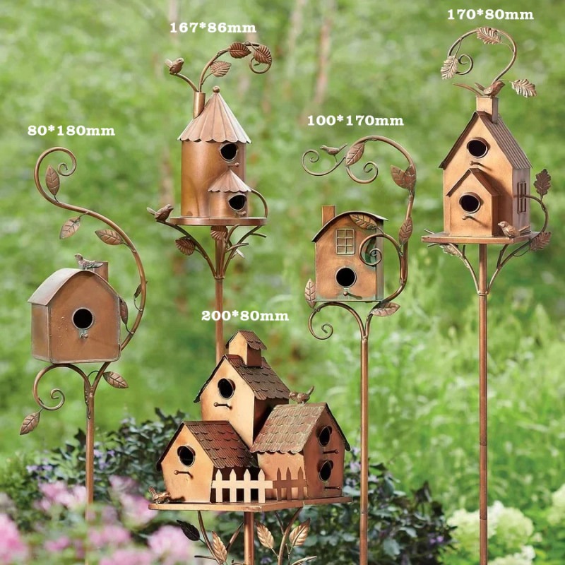 🌳【Handmade Wooden Stake Bird Cage】Exquisitely designed to beautify your garden!