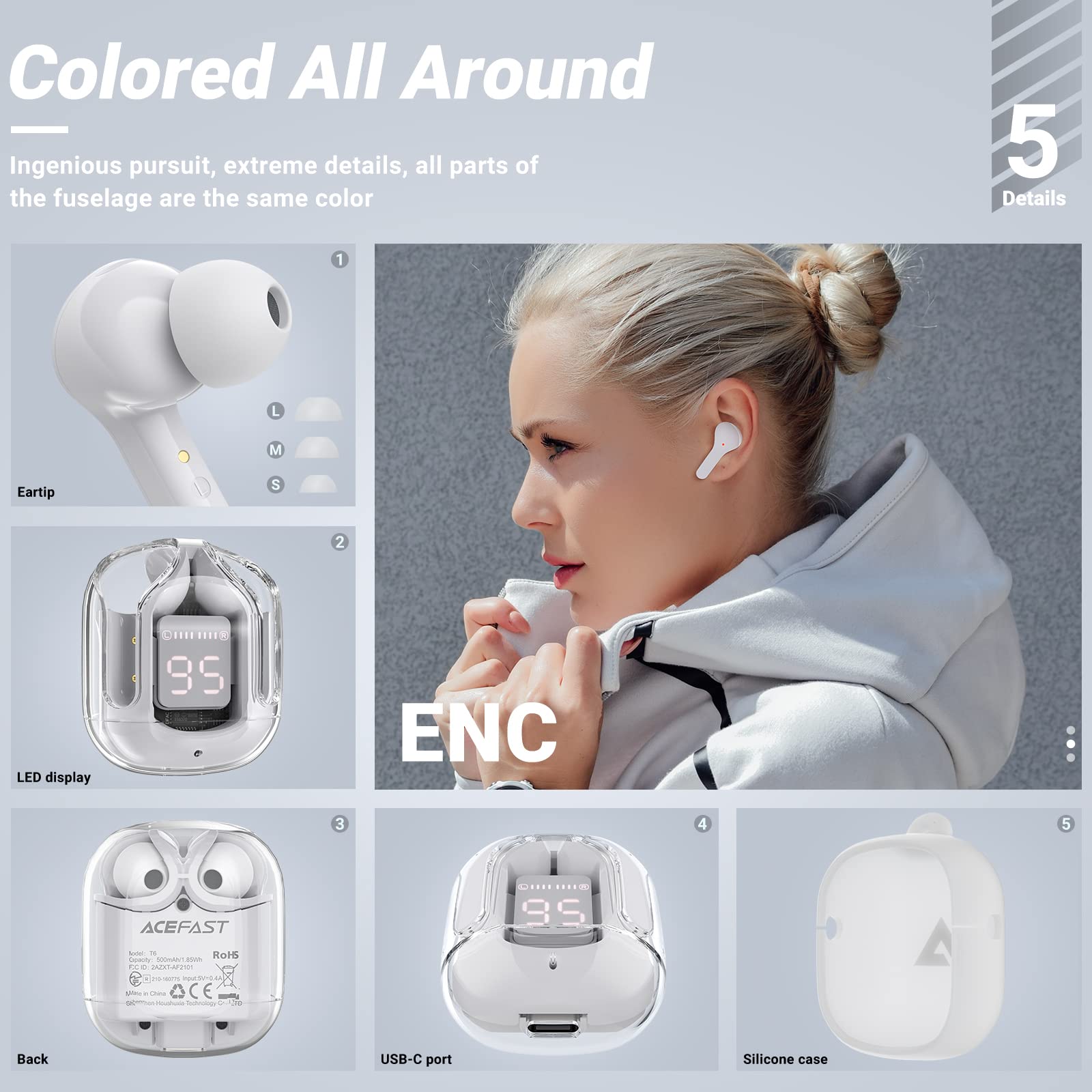 (🔥Last Day Promotion- SAVE 70% OFF)Bluetooth Headphones With ENC Noise Canceling-Buy 2 Free Shipping