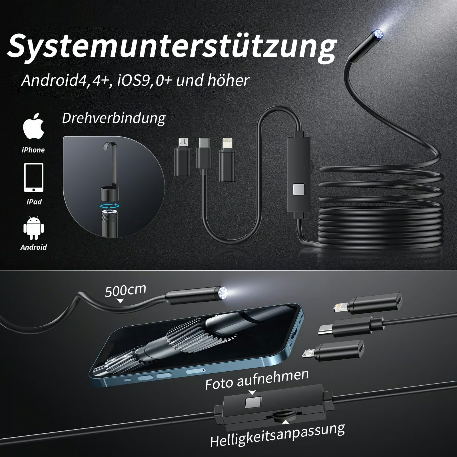 🔥LETZTER TAG 49% RABATT🔎 Endoskop-Kamera