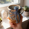 🌊Dark blue octopus resin (cup-shaped) ornament，Bring the Ocean’s Mystery to Your Home