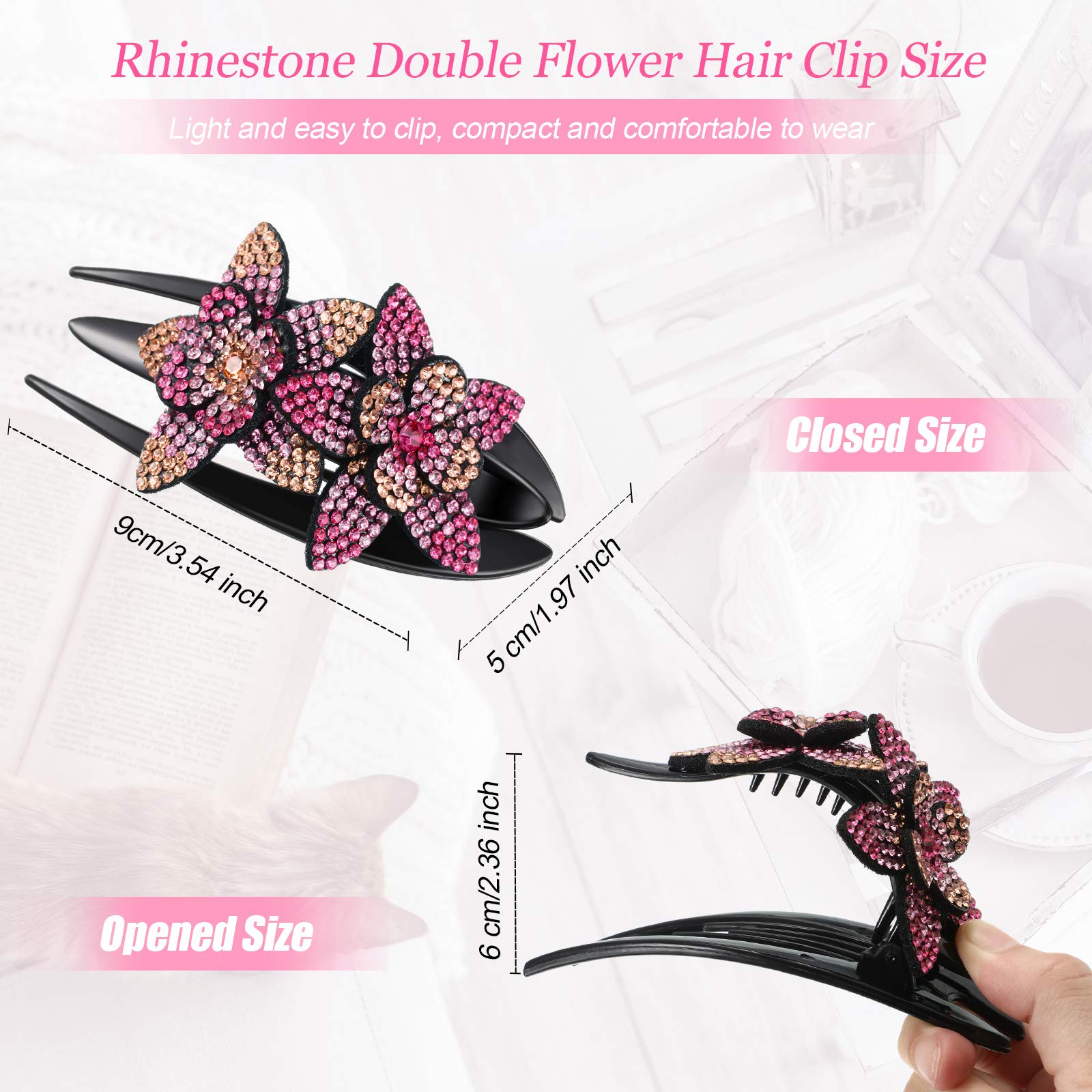 (🎄Christmas Promotion--48%OFF)Rhinestone Double Flower Hair Clip