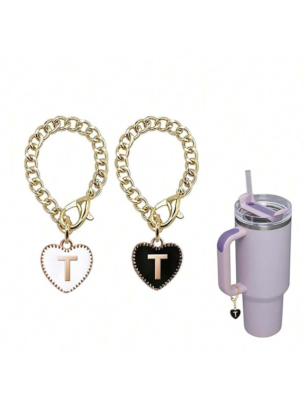 Letter Charm Accessories for  Cup 2PCS Initial Name ID Personalized Handle Charm for  Tumbler