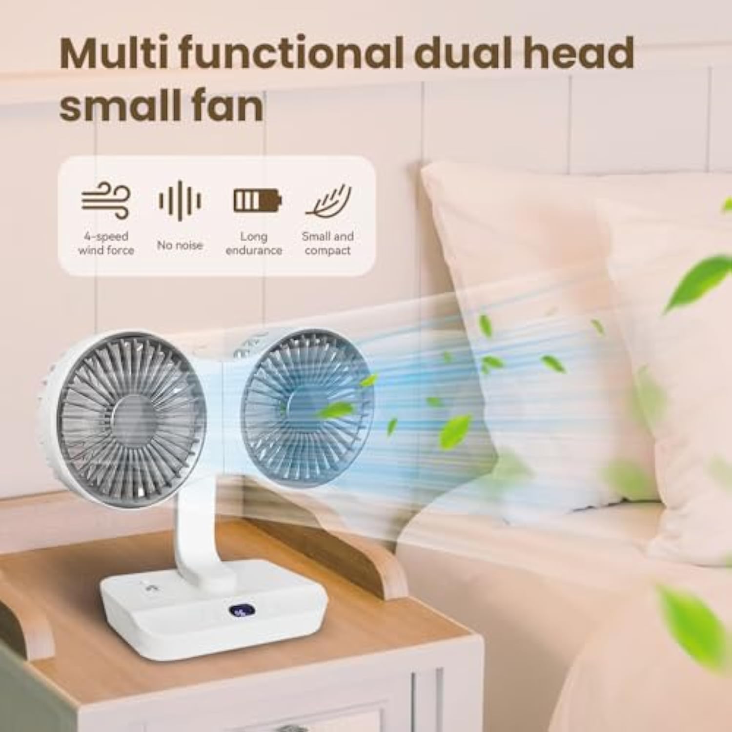 💥LAST DAY SALE 50% OFF💥360°Double Head Desktop Fan