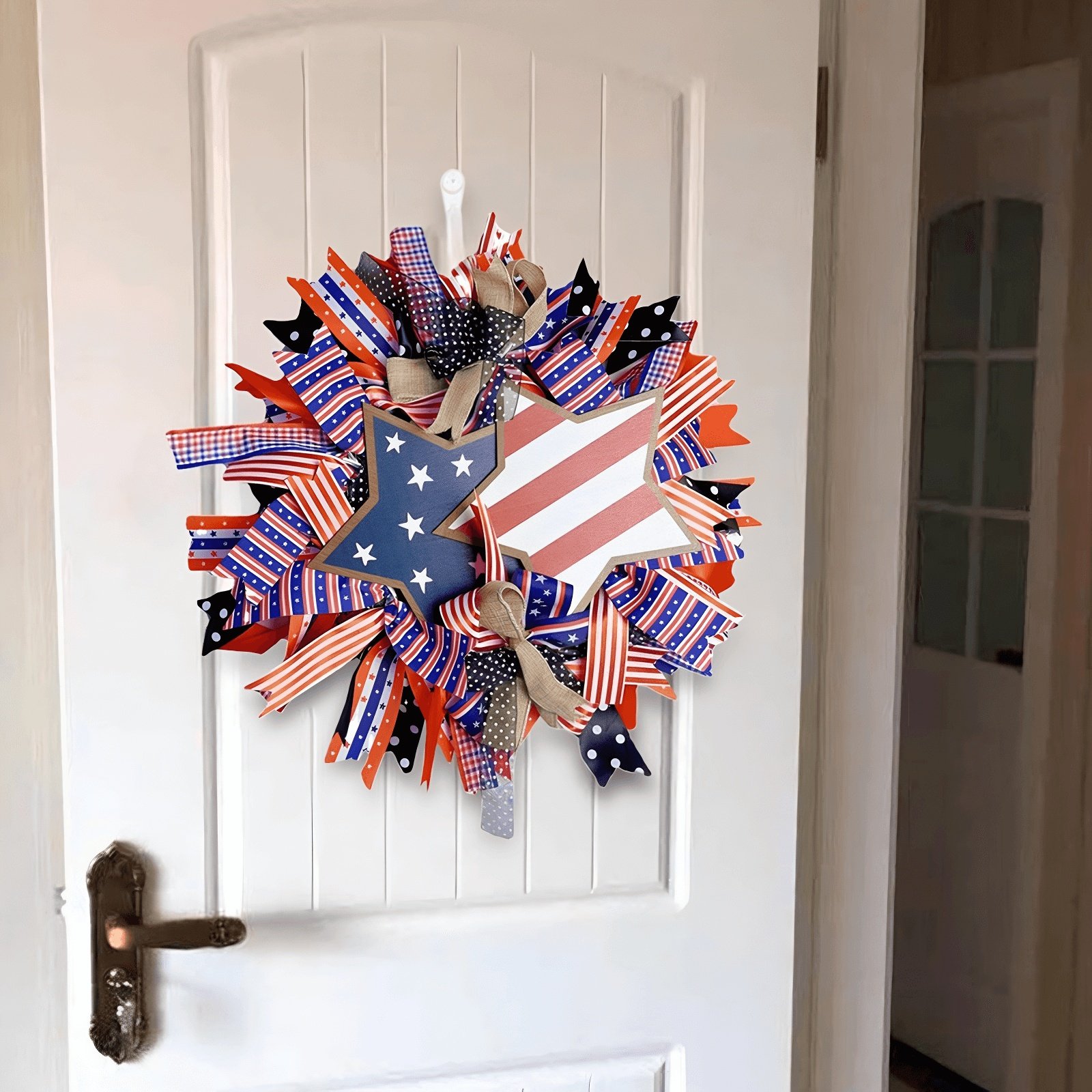 🏵100% Handmade American Patriotic Star Wreath(Mariana Smith Handmade®)